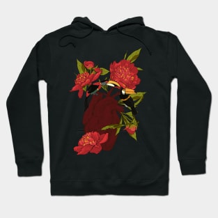 heart with flowers, leaves and birds Hoodie